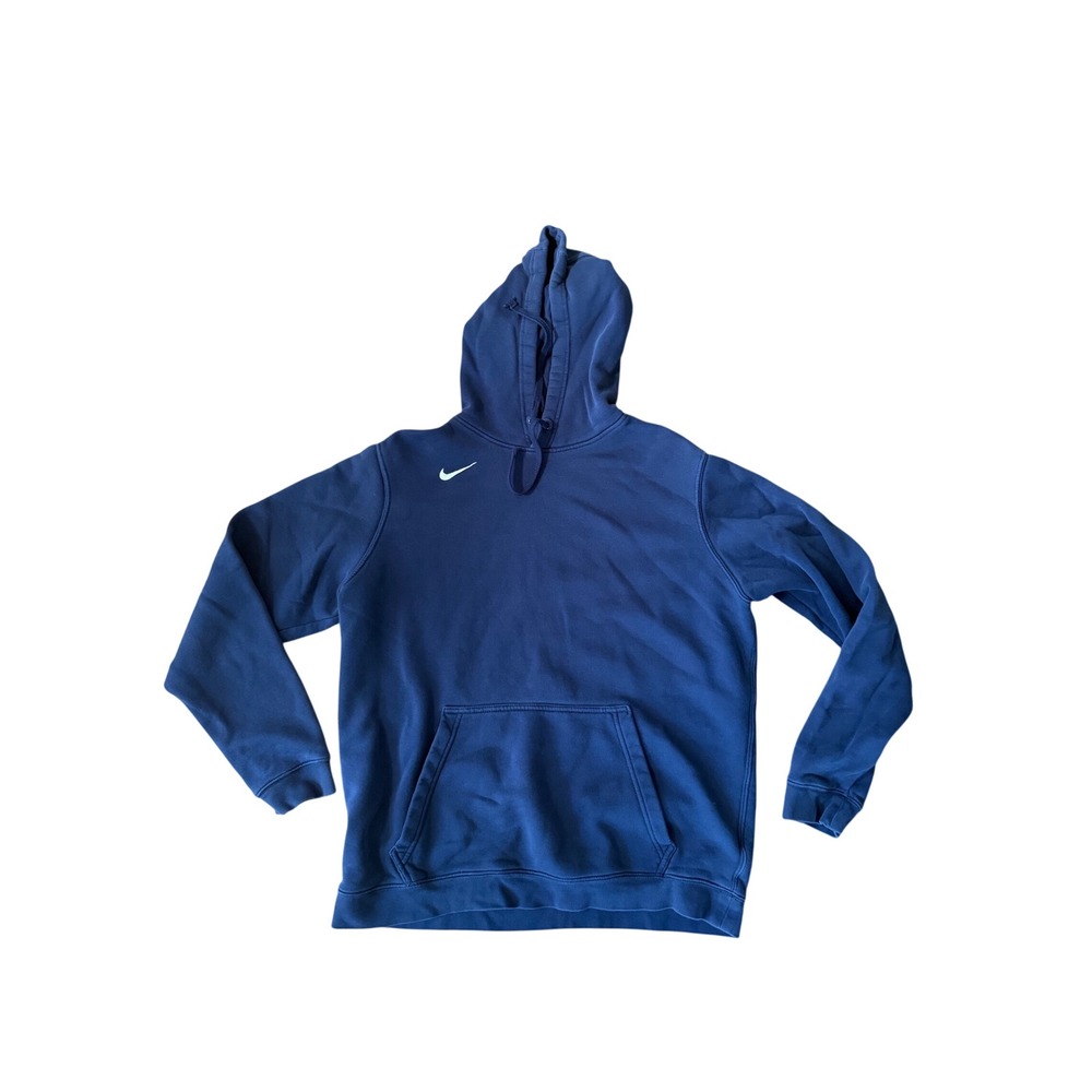 Nike Mens Navy Blue Swoosh Fleece Pullover Hoodie Sweatshirt Large